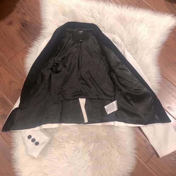 Guess white black velvet collar blazer - Picture 3 of 6